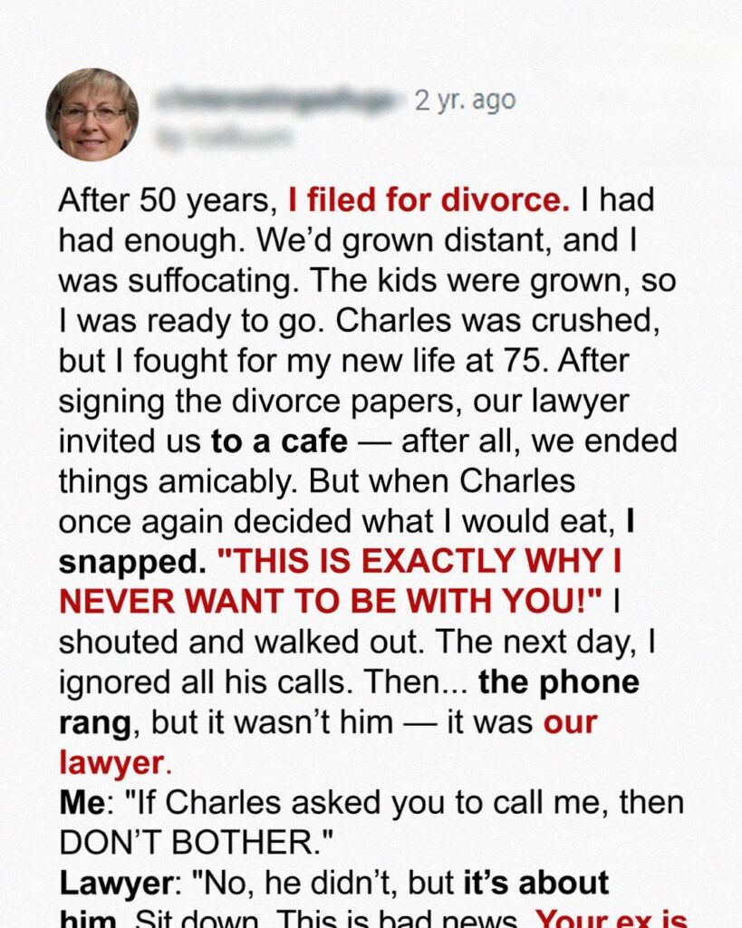 After 50 Years Together, She Made a Life-Changing Choice — and Learned a Painful Truth