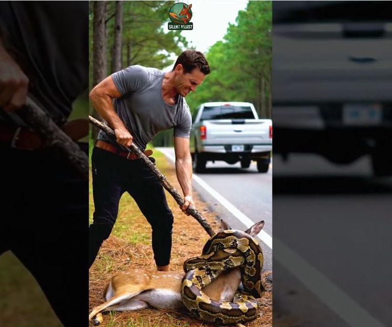 A Desperate Deer Was Trapped by a Giant Python…Until a Stranger Stepped In