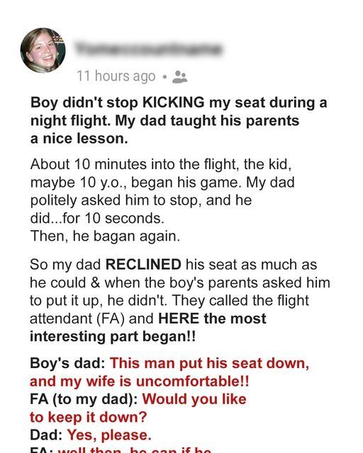 Kid Kept Kicking My Seat the Entire Flight — My Dad Handled It Perfectly