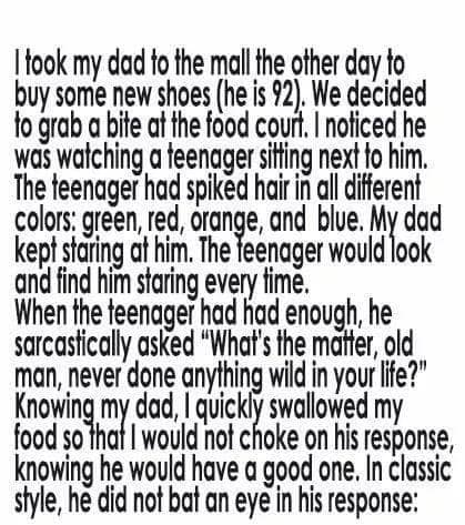 A Colorful Encounter: A Grandfather’s Wisdom in a Food Court