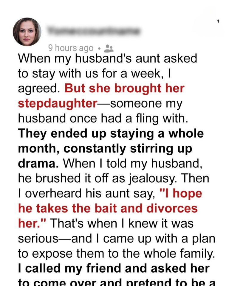When My Husband’s Aunt and Her Stepdaughter Moved In, I Didn’t Expect Their Scheme to Tear Us Apart
